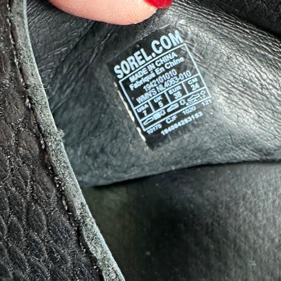 Sorel Joanie II Slingback Espadrille Wedge Sandals Black Leather SZ 7 - Picture 13 of 16